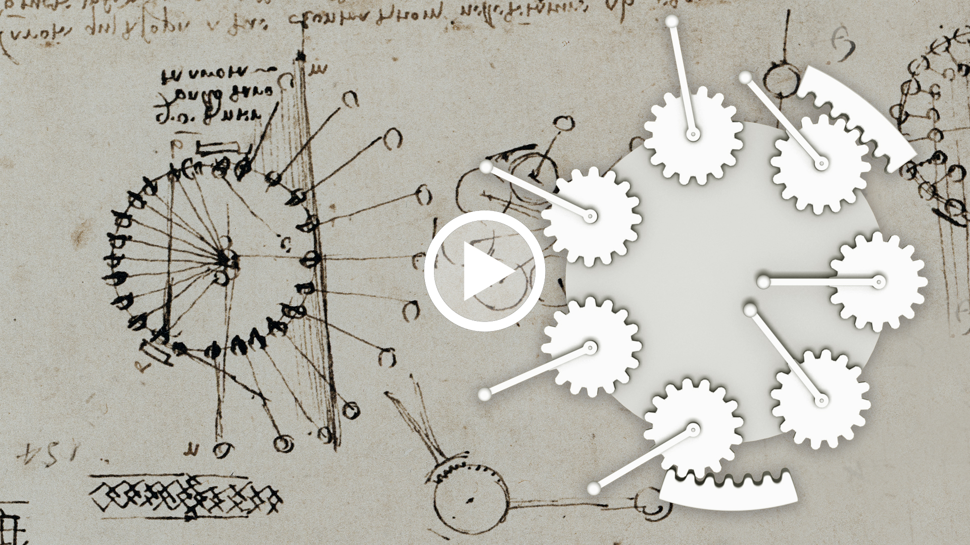 video Leonardo da Vinci, Studi per la progettazione di una ruota perpetua meccanica, CA 760r