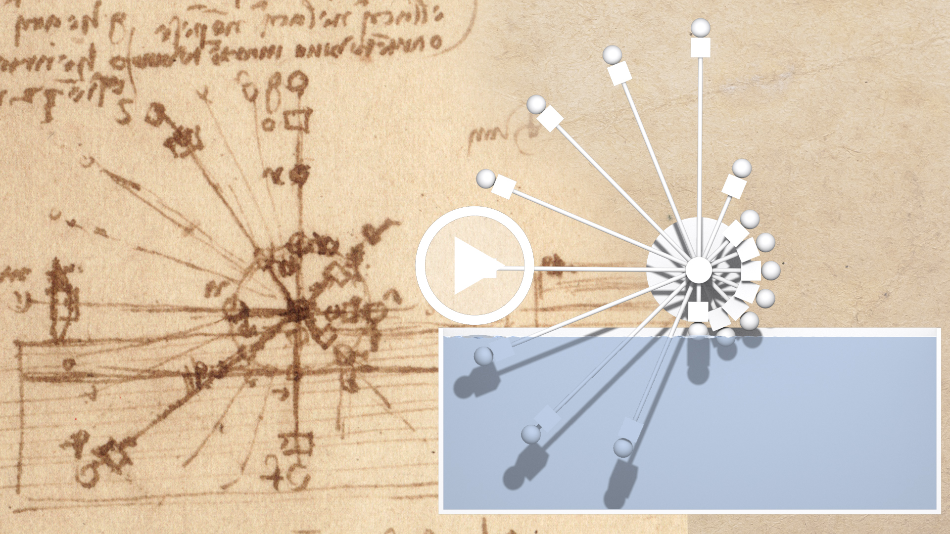 video Leonardo da Vinci, Studio per la progettazione di una ruota a sbilanciamento, AR 34v